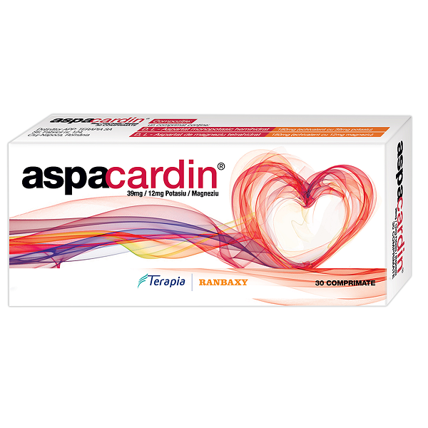Afectiuni cardiace  - Aspacardin, 30 Comprimate, Terapia, farmacieieftina.ro