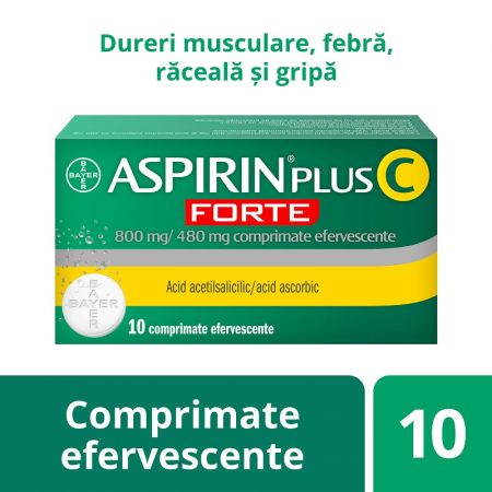 Raceala si gripa - ASPIRIN PLUS C FORTE 800MG/480 X 10CP.EFF, farmacieieftina.ro