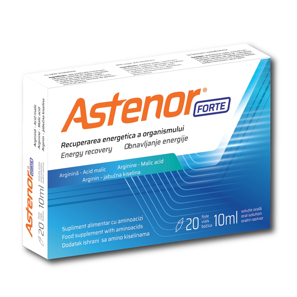 Tonice generale - Astenor Forte Solutie Orala 10 ml, 20 fiole, farmacieieftina.ro