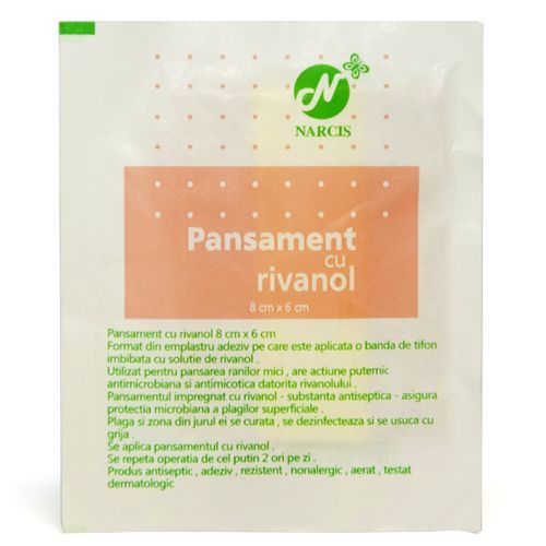 Plasturi  - B A RIVANOL 8X6CM, farmacieieftina.ro