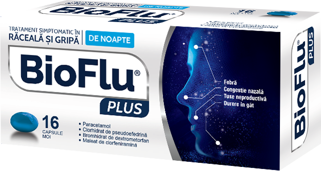 Tuse - Bioflu Plus, 16 Comprimate, Biofarm, farmacieieftina.ro