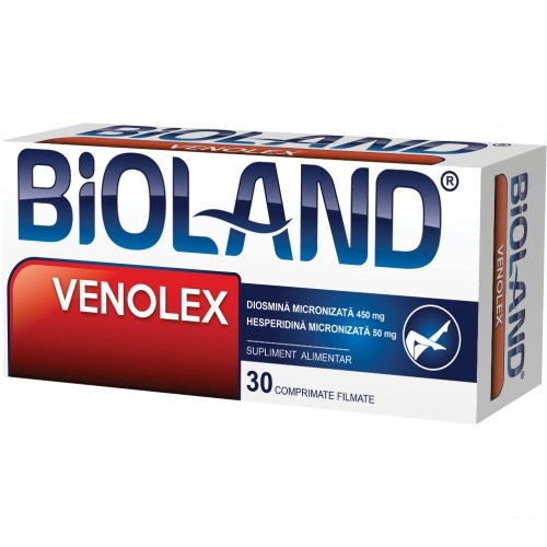 Afectiuni ale circulatiei - Bioland Venolex, 30 comprimate filmate, Biofarm, farmacieieftina.ro