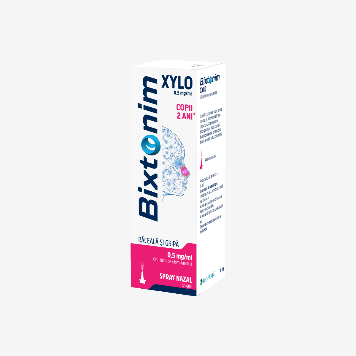 Nas infundat - Bixtonim Xylo Spray Nazal Copii, 10 ml, Biofarm, farmacieieftina.ro