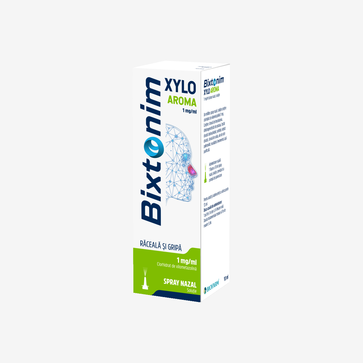 Nas infundat - Bixtonim Xylo Aroma 1mg/ml Spray Nazal 10ml   Biofarm, farmacieieftina.ro