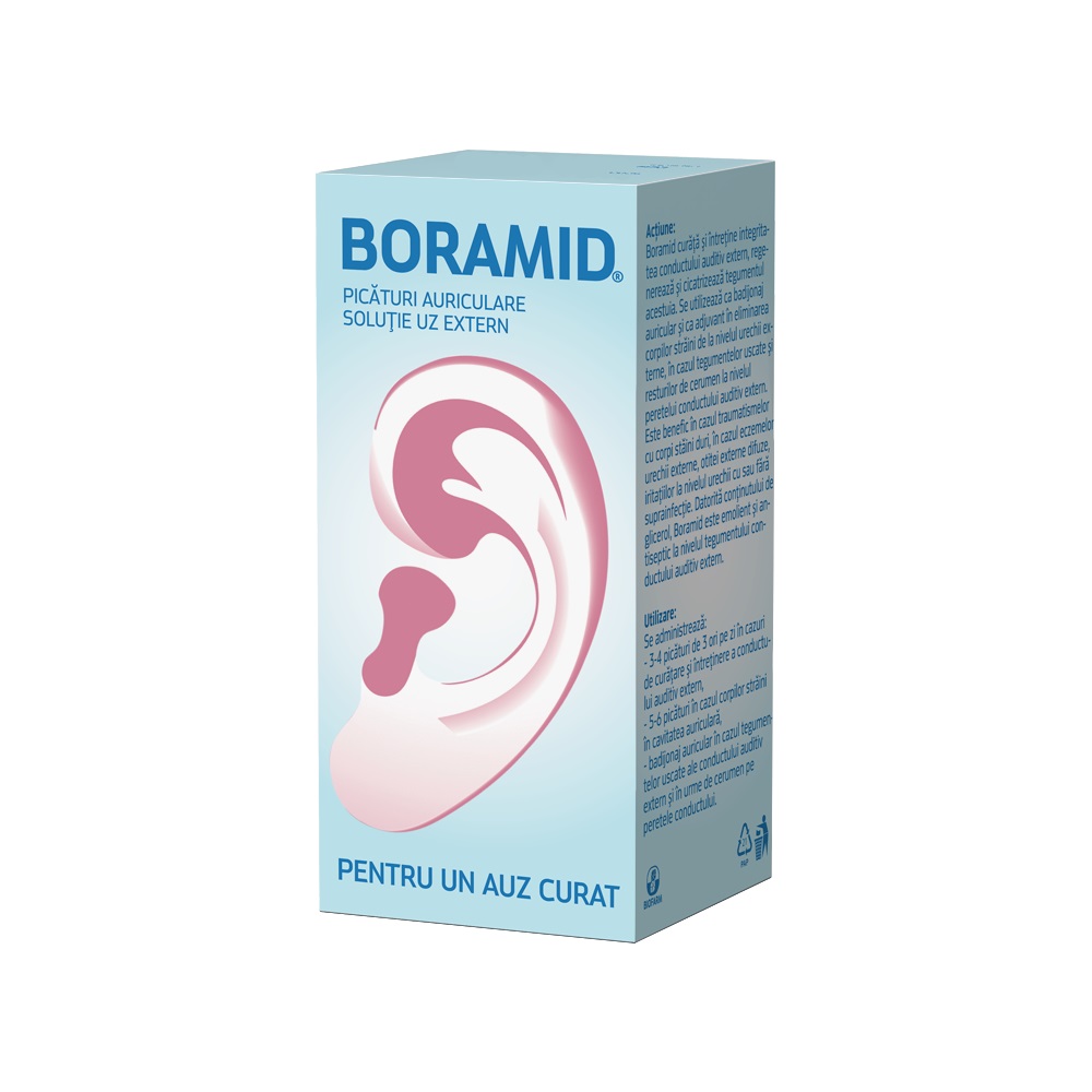 Afectiuni ale urechilor - Boramid Solutie Auriculara, 10 ml, Biofarm, farmacieieftina.ro