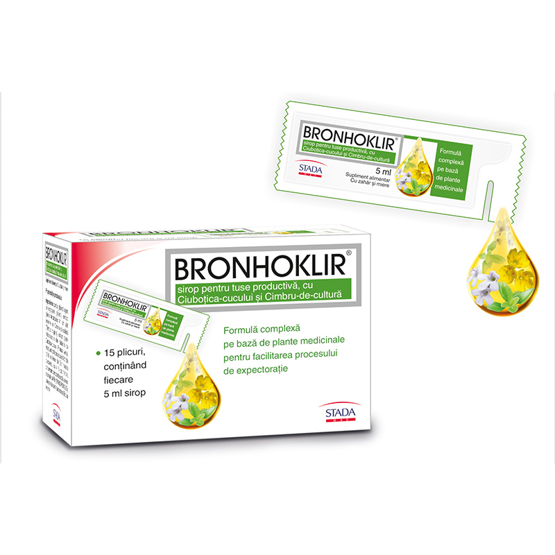 Tuse - Bronhoklir pentru tuse productiva, 15 plicuri, Stada, farmacieieftina.ro