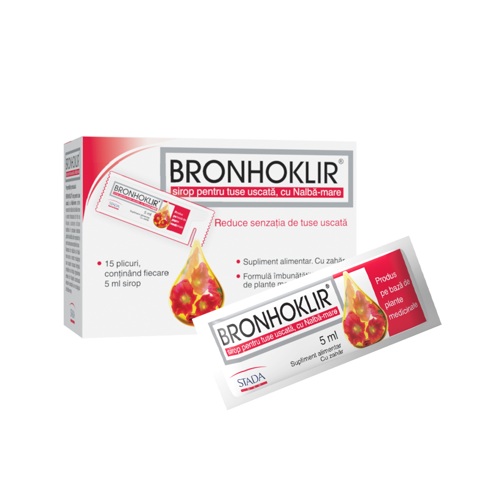 Tuse - Bronhoklir pentru tuse uscata, 15 plicuri, Stada, farmacieieftina.ro