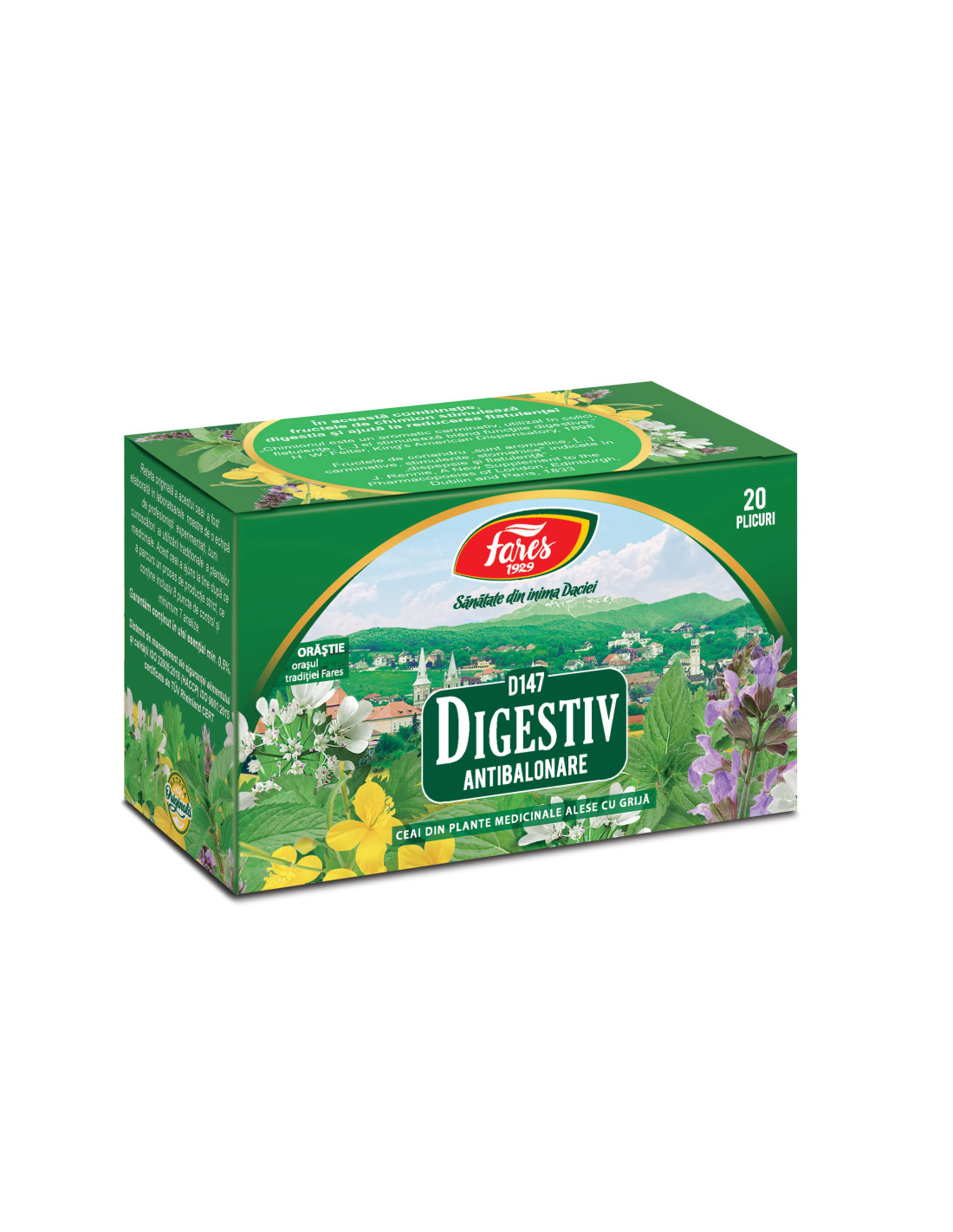 Ceaiuri - Ceai Antibalonare Digestiv 1,5 g,  20 doze, farmacieieftina.ro
