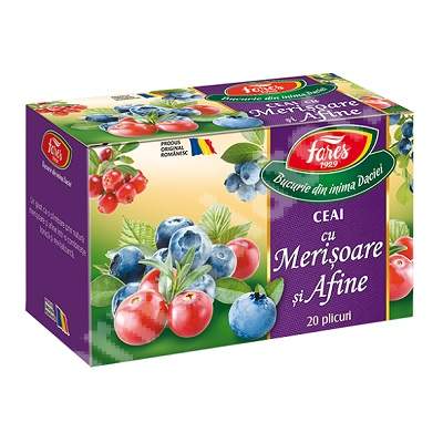 Ceaiuri - Ceai aromfruct afine si merisor c20plicuri   Fares, farmacieieftina.ro
