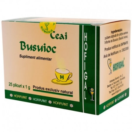Ceaiuri - Ceai Busuioc, 25 plicuri, Hofigal, farmacieieftina.ro