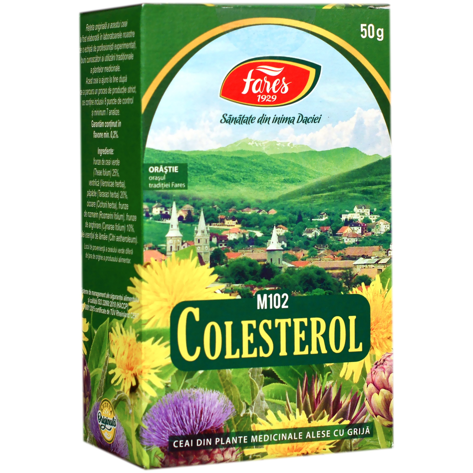 Scaderea colesterolului - Ceai colesterol 50 gr Fares, farmacieieftina.ro