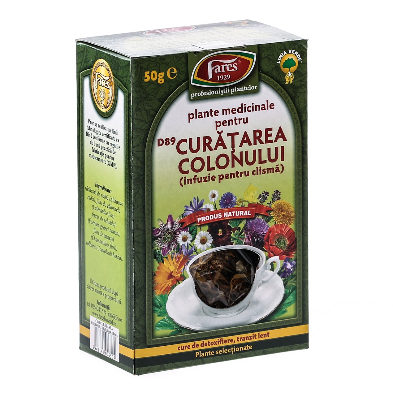 Ceaiuri - Ceai curatare colon 50g Fares, farmacieieftina.ro
