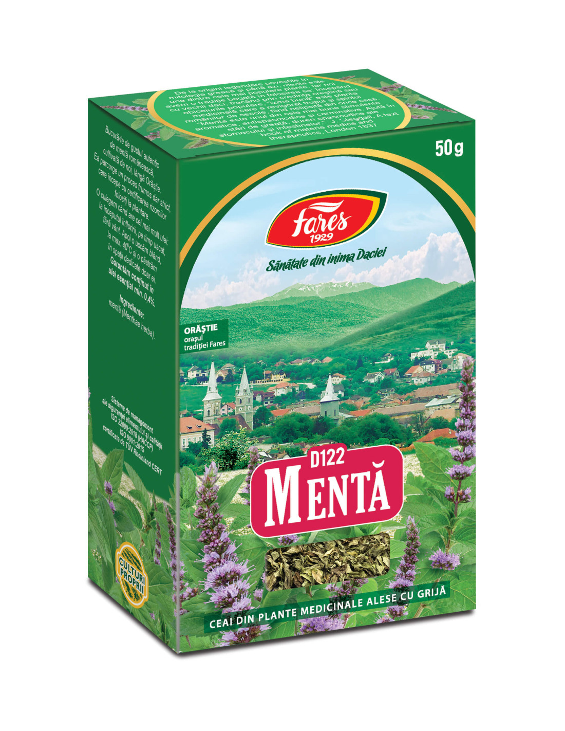 Ceaiuri - Ceai Menta, 50 g, Fares, farmacieieftina.ro
