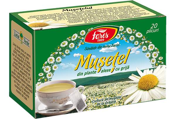 Ceaiuri - Ceai Musetel, 20 doze, Fares, farmacieieftina.ro