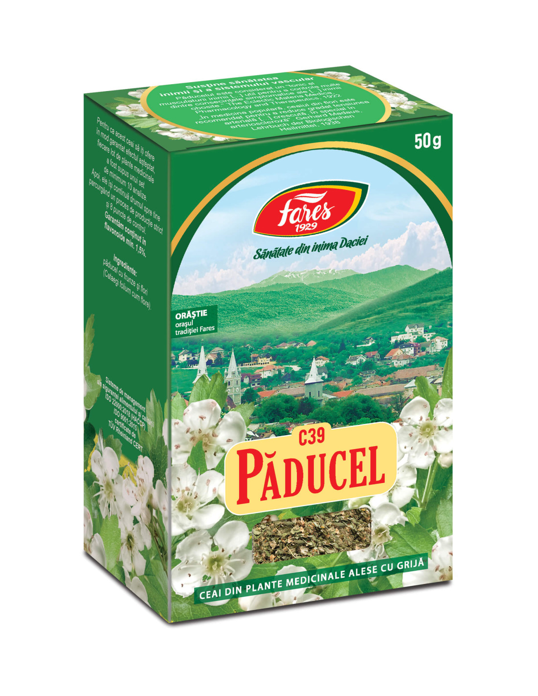 Ceaiuri - Ceai Paducel, 50 g, Fares, farmacieieftina.ro