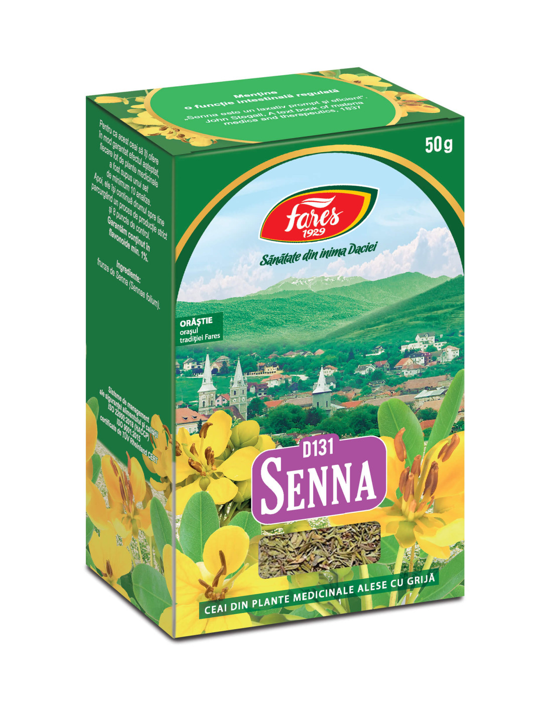 Ceaiuri - Ceai Senna Frunze, Vrac, Fares, farmacieieftina.ro