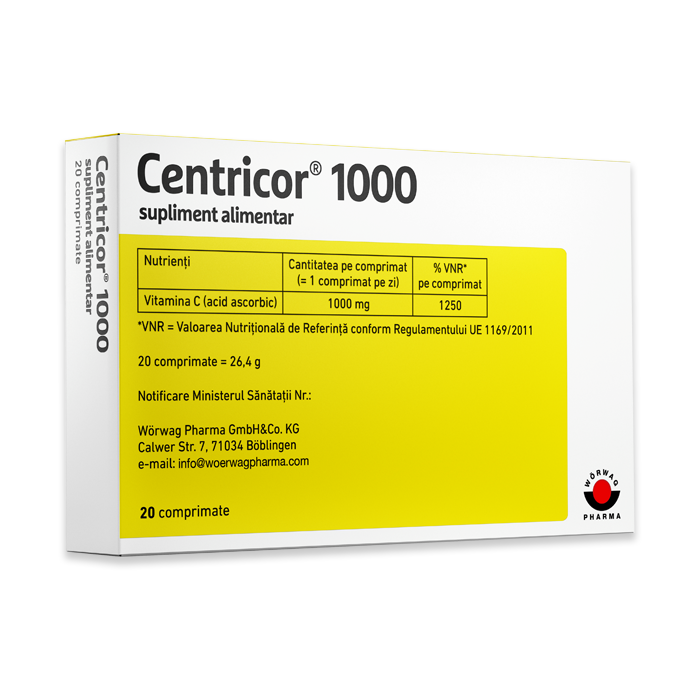 CENTRICOR 1000MG X 20CP