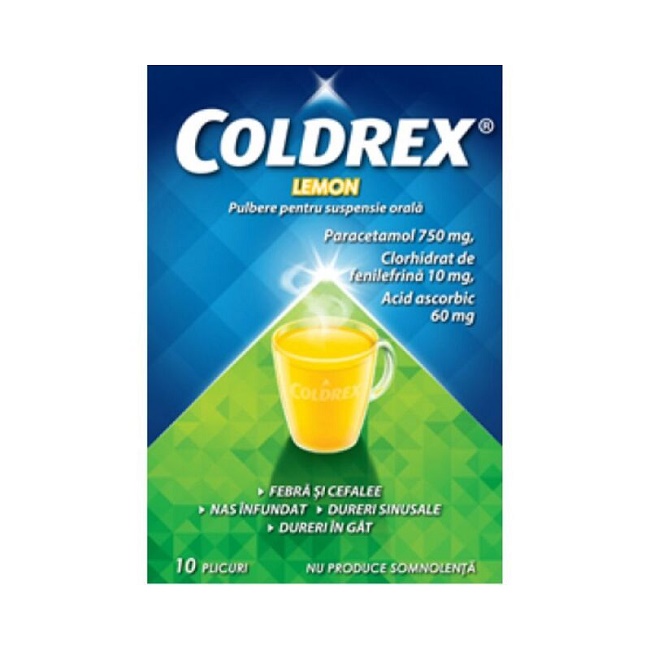 Raceala si gripa - Coldrex Lemon , 10 Plicuri, farmacieieftina.ro