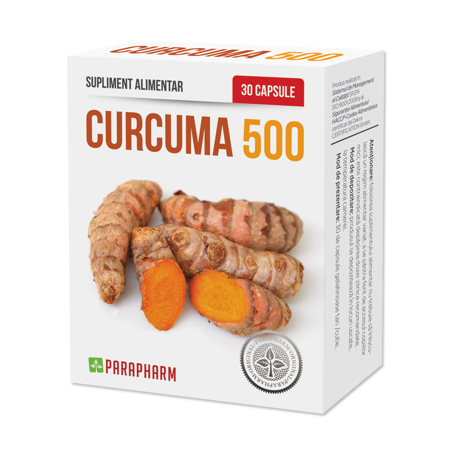 Vitamine, minerale si antioxidanti - Curcuma 500,30 caspsule, farmacieieftina.ro