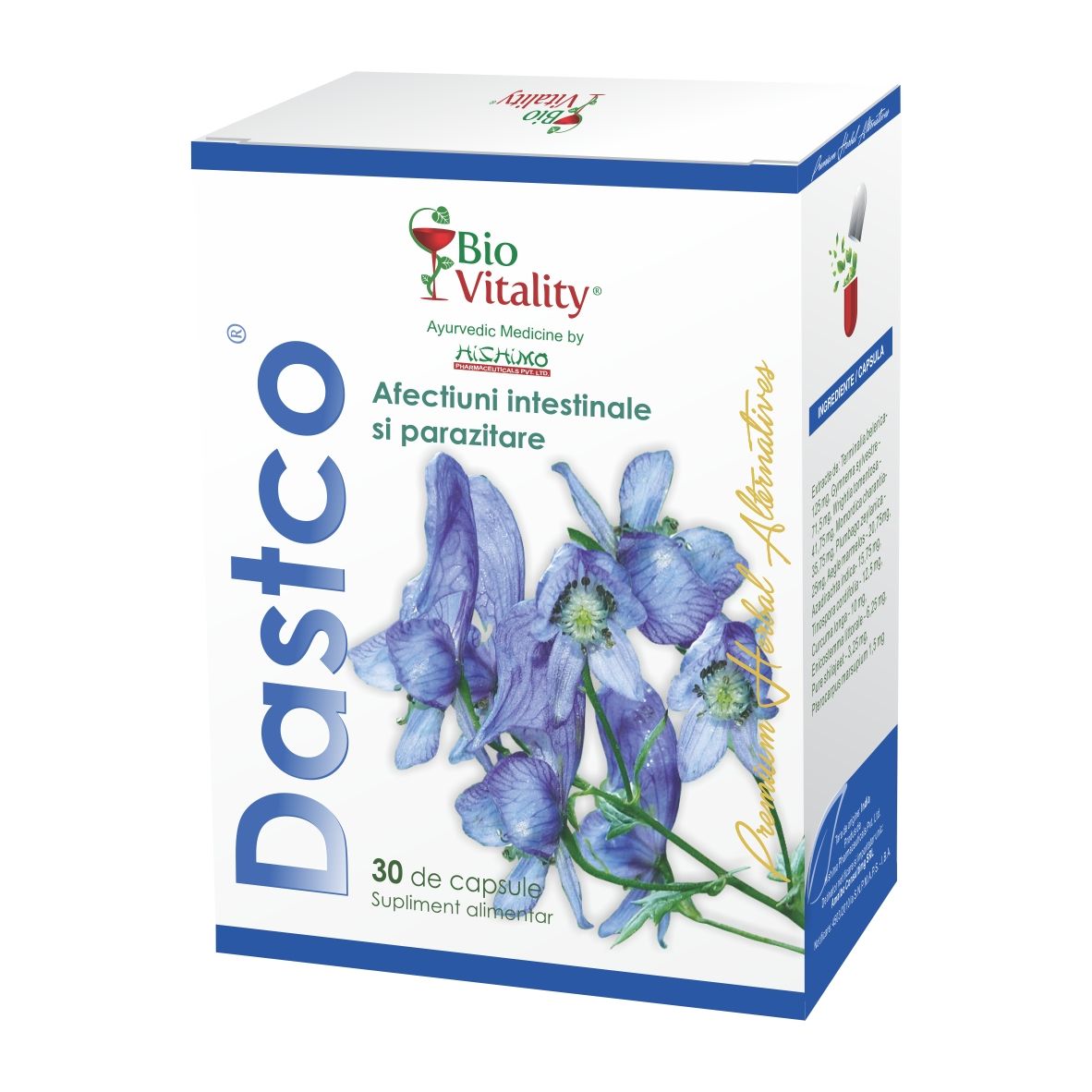 Afectiuni digestive si intestinale - Dastco 30 capsule, farmacieieftina.ro