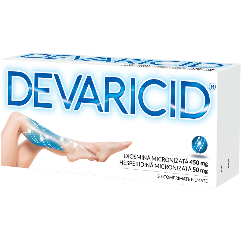 Afectiuni ale circulatiei - Devaricid 450 mg/ 50 mg , 30 cpr , farmacieieftina.ro