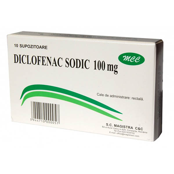 MEDICAMENTE CU RETETA  - Diclofenac sodic 100 mg supozit x 10, farmacieieftina.ro