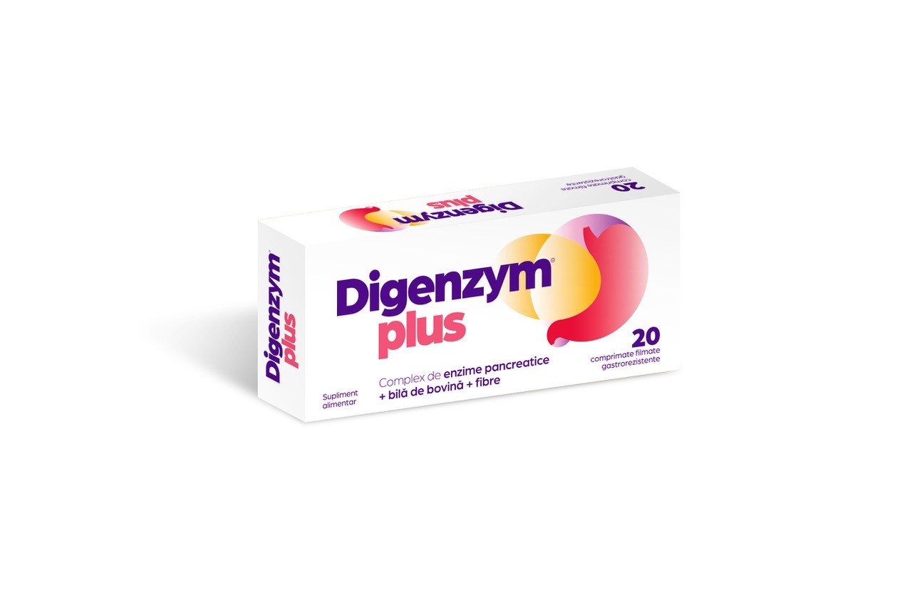Afectiuni digestive si intestinale - Digenzime  Plus, 20 Comprimate  Filmate, farmacieieftina.ro