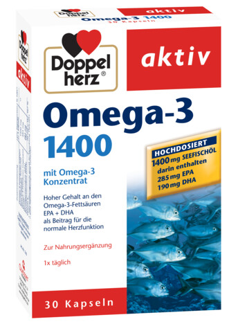 Vitamine, minerale si antioxidanti - Doppelherz activ omega 3  1400mg ,30 capsule, farmacieieftina.ro