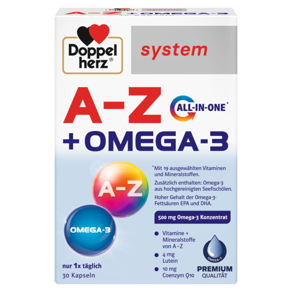 Vitamine, minerale si antioxidanti - Doppelherz System A-Z Omega 3 x 30 capsule, farmacieieftina.ro