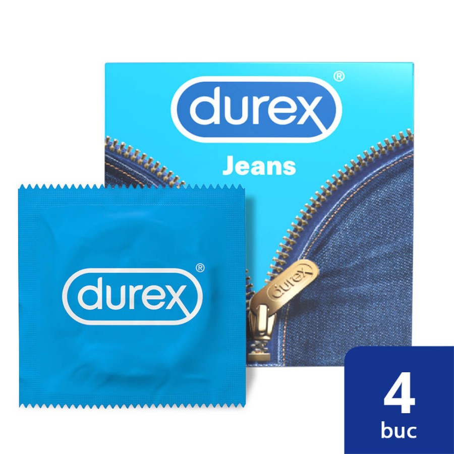 Anticonceptionale - Prezervative Durex Jeans 4 buc, farmacieieftina.ro