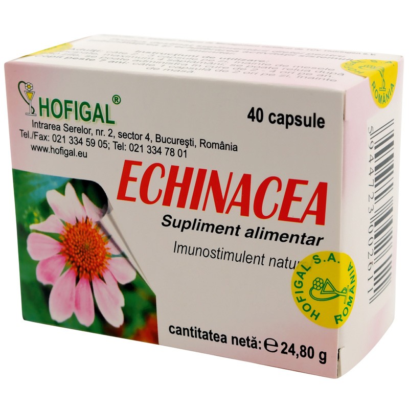 Imunitate scazuta - Echinaceea, 40 capsule, farmacieieftina.ro