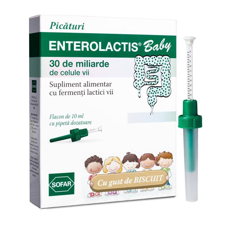 Afectiuni digestive si intestinale - Enterolactis Baby Solutie  Orala, 10 ml, farmacieieftina.ro