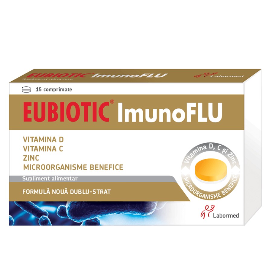 Imunitate scazuta - Eubiotic Imunoflu, 15 comprimate, farmacieieftina.ro