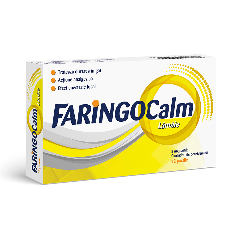 Faringocalm lamaie 3mg, 12 pastile