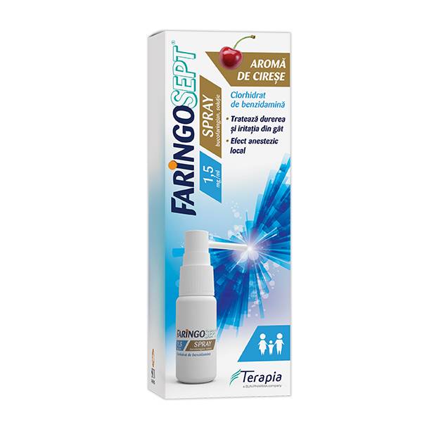 Afectiuni respiratorii - Faringosept Spray Bucofaringian Sol 1.5mg/ml, 30 ml, farmacieieftina.ro