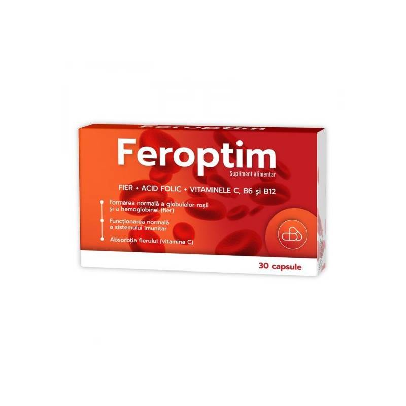 Vitamine, minerale si antioxidanti - Feroptim 30 Capsule, farmacieieftina.ro