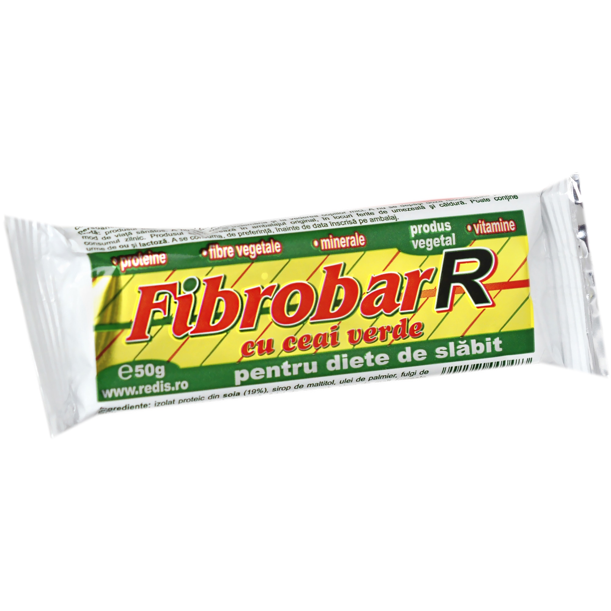 Dieta - Fibrobar baton slabit ceai verde 50gr (redis), farmacieieftina.ro