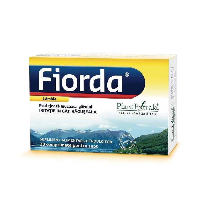Durere in gat - Fiorda cu Aroma de Lamaie, 30  Comprimate, farmacieieftina.ro