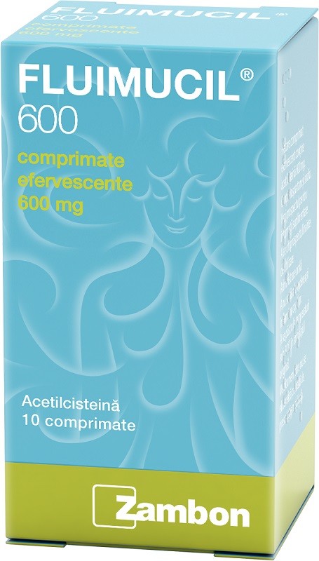 Tuse - Fluimucil 600 mg, 10 comprimate efervescente, Zambon, farmacieieftina.ro