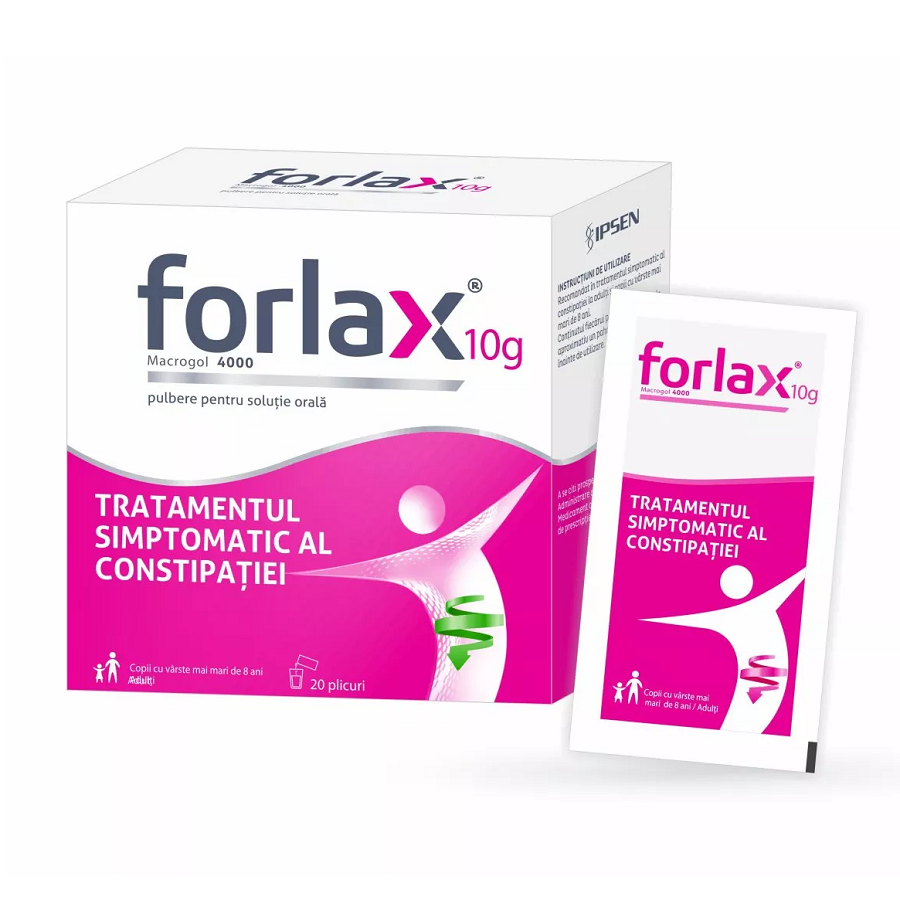 Constipatie - Forlax 10g pulbere  orala  20 plicuri, farmacieieftina.ro