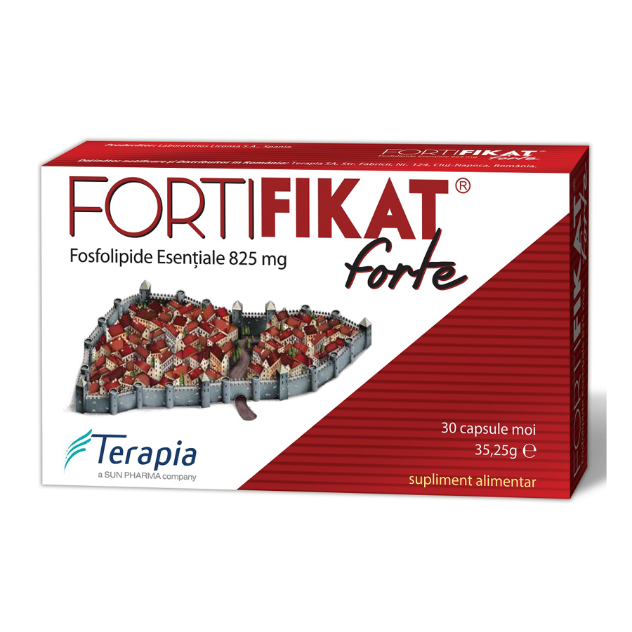 Hepatoprotectoare - Fortifikat Plus Forte 850 mg, 30 Capsule, farmacieieftina.ro
