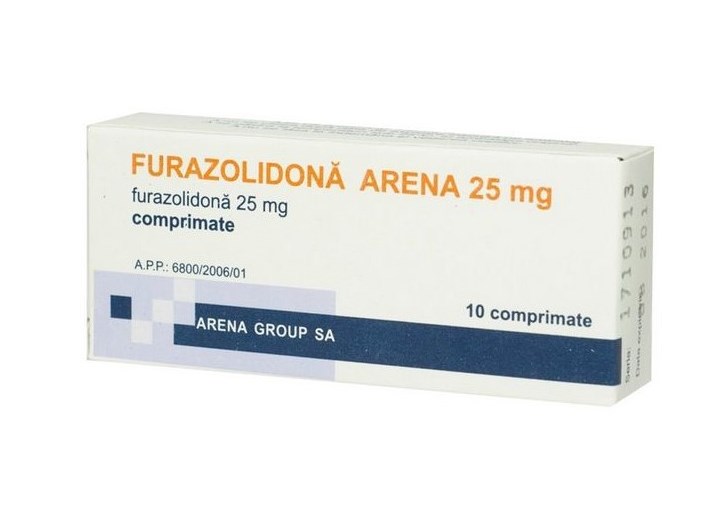 Afectiuni digestive si intestinale - Furazolidona Arena 25 mg, 10 comprimate, farmacieieftina.ro