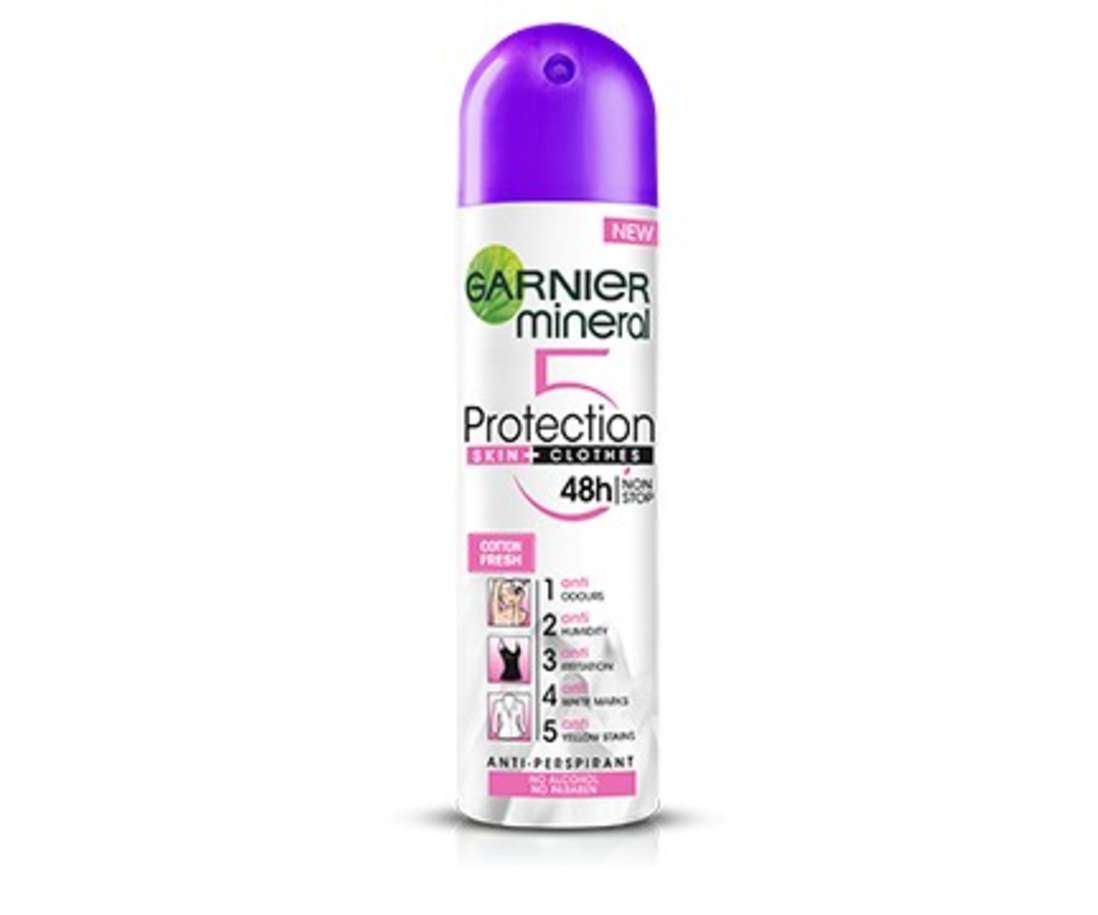 Antiperspirante si deodorante - Garnier Deo Feminin Spray Protection 5 Soft 150ml, farmacieieftina.ro