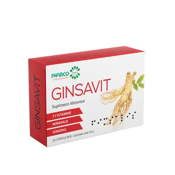 Tonice generale - Ginsavit, 24 capsule, farmacieieftina.ro