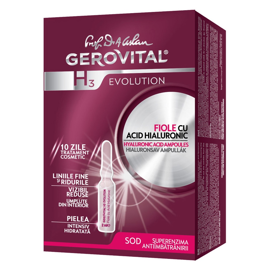 Creme anti-age - Gerovital GH3EV Acid Hialuronic Fiole Gpf2290, farmacieieftina.ro