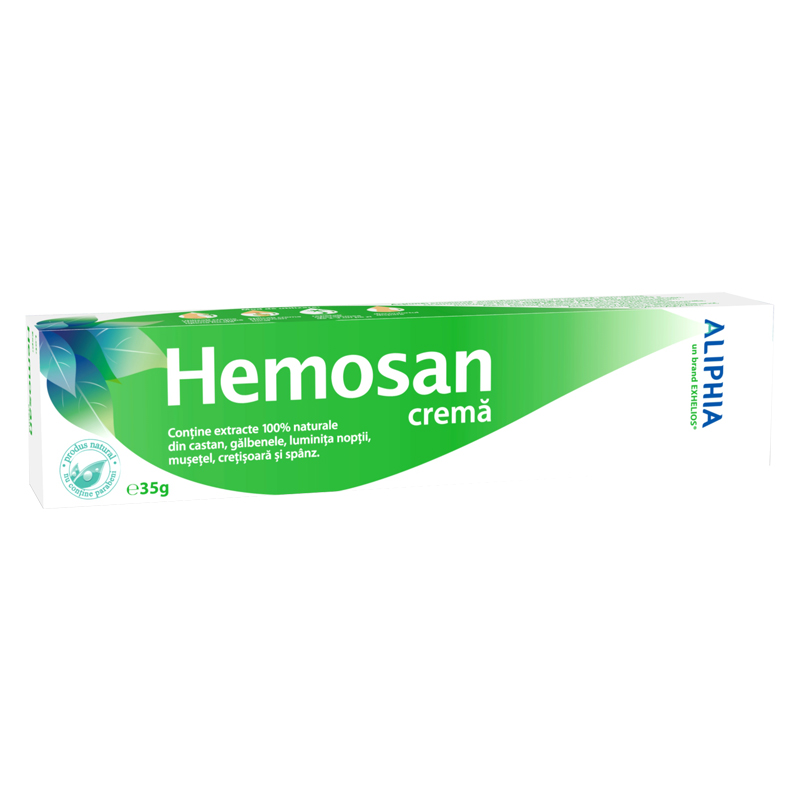 Afectiuni hemoroidale - Hemosan Crema, 35G, farmacieieftina.ro