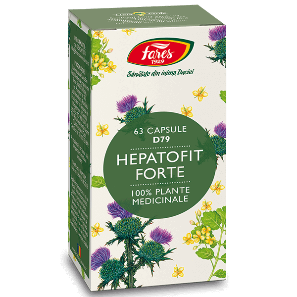 Hepatoprotectoare - Hepatofit Forte D79, 63 Capsule, Fares, farmacieieftina.ro