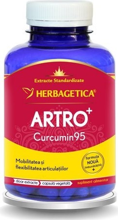Articulatii, sistem osos si muscular - Artro+ Curcumin95, 120 Capsule, Herbagetica, farmacieieftina.ro