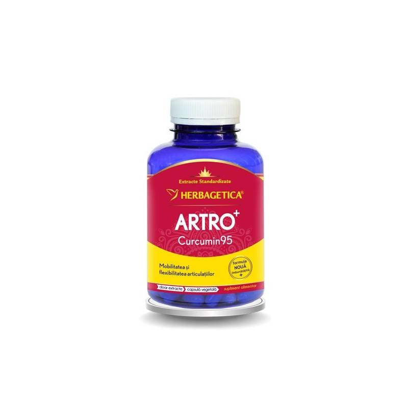 Articulatii, sistem osos si muscular - Artro + Curcumin 95, 60 Capsule, Herbagetica, farmacieieftina.ro
