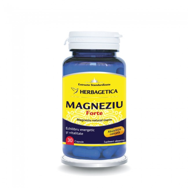 Vitamine, minerale si antioxidanti - Herbagetica magneziu forte  ,30 capsule, farmacieieftina.ro